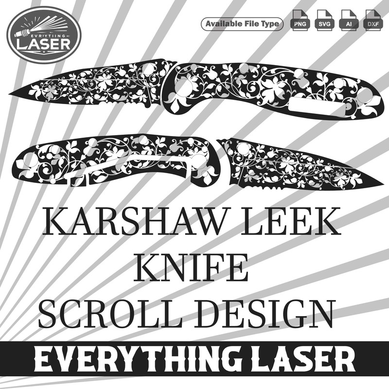 KARSHAW LEEK KNIFE SCROLL Design 05Logo Seal Custom Ai Vector SVG DXF PNG Digital Lasercut Lasermachin 0