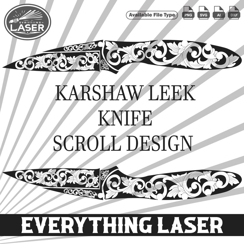 KARSHAW LEEK KNIFE SCROLL Design 06Logo Seal Custom Ai Vector SVG DXF PNG Digital Lasercut Lasermachin 0
