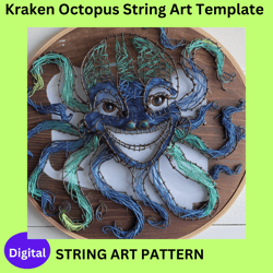 kraken octopus string art template