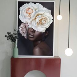 black flower art, black queen art, digital download, digital file for mug, tshirt, poster, canvas, png/svg/jpg