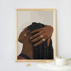 black queen poster, black woman art, black model poster, digital download, digital file for mug, tshirt, poster, png/svg