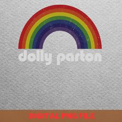 dolly parton rainbow vintage png, country music png, outlaw music digital png files