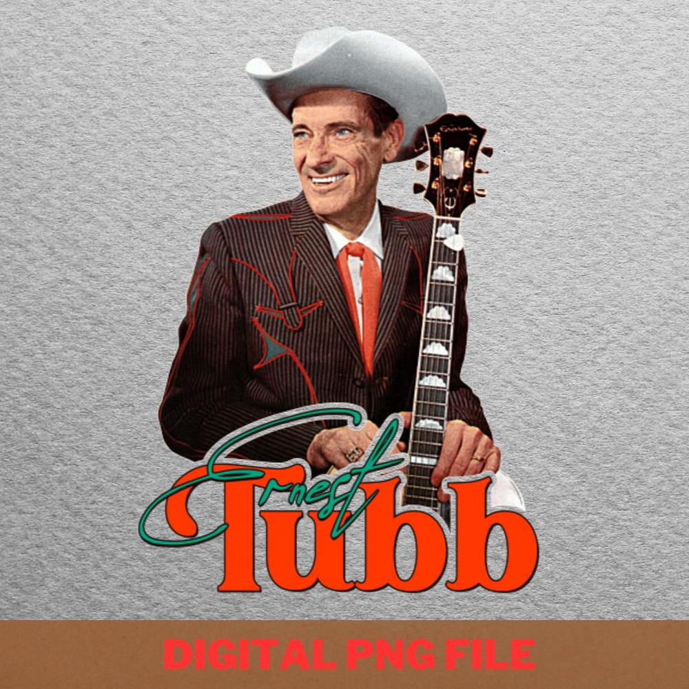 Ernest Tubb Classic Country PNG, Country Music PNG, Outlaw Music Digital Png Files.jpg