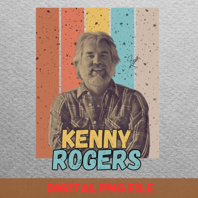 Kenny Rogers PNG, Country Music PNG, Outlaw Music Digital Png Files.jpg