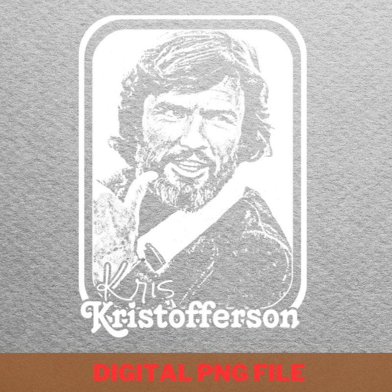 Kris Kristofferson Retro Style PNG, Country Music PNG, Outlaw Music Digital Png Files.jpg