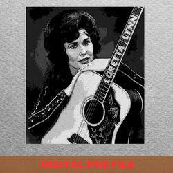 loretta lynn 80s png, country music png, outlaw music digital png files