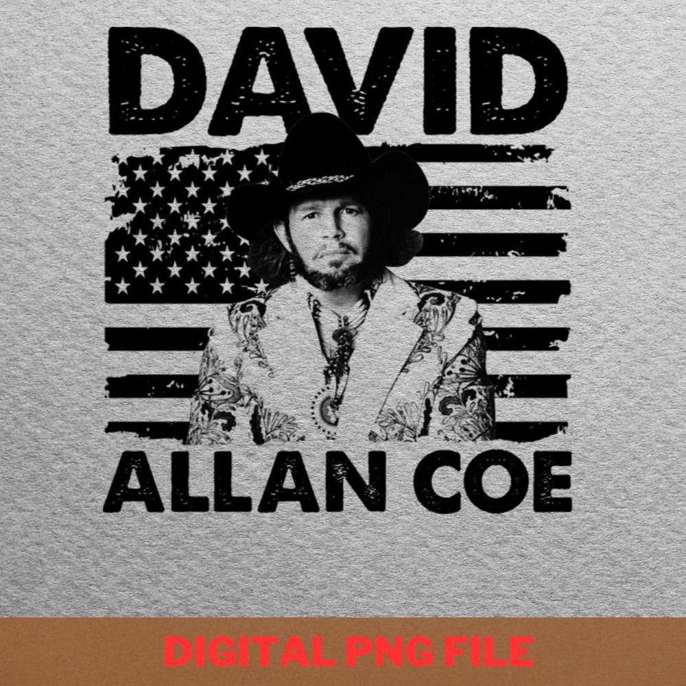 Retro American Flag Allan Coe Music Gift PNG, Country Music PNG, Outlaw Music Digital Png Files.jpg