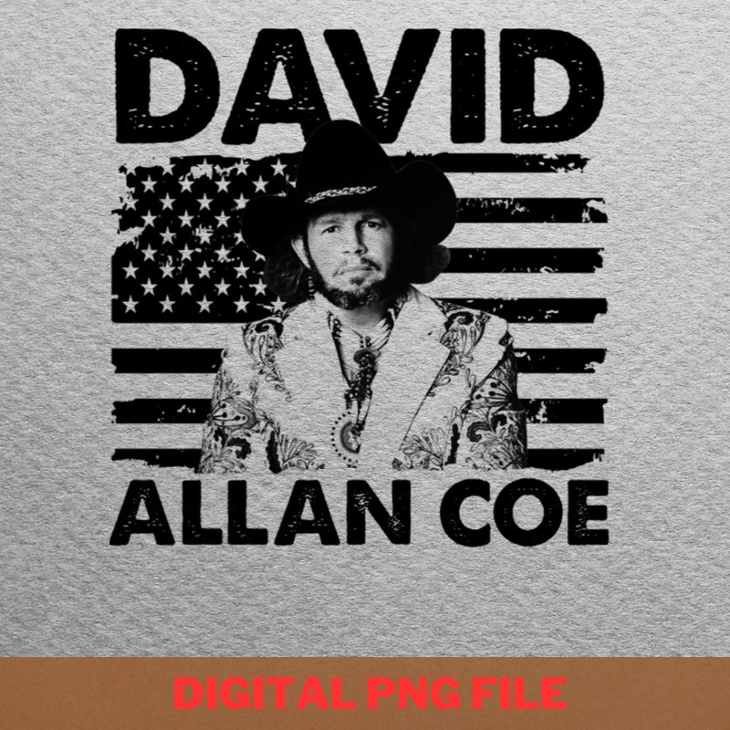 Retro American Flag Allan Coe Music Gift PNG, Country Music PNG, Outlaw Music Digital Png Files.jpg