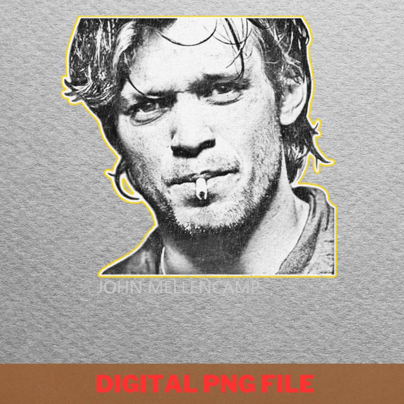 Retro John Mellencamp PNG, Country Music PNG, Outlaw Music Digital Png Files.jpg