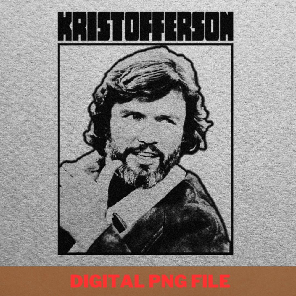 Retro Kris Kristofferson Graphic PNG, Country Music PNG, Outlaw Music Digital Png Files.jpg