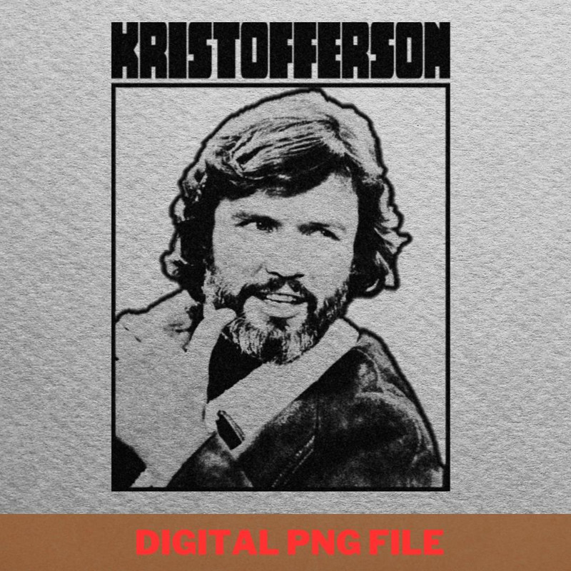 Retro Kris Kristofferson Graphic PNG, Country Music PNG, Outlaw Music Digital Png Files.jpg