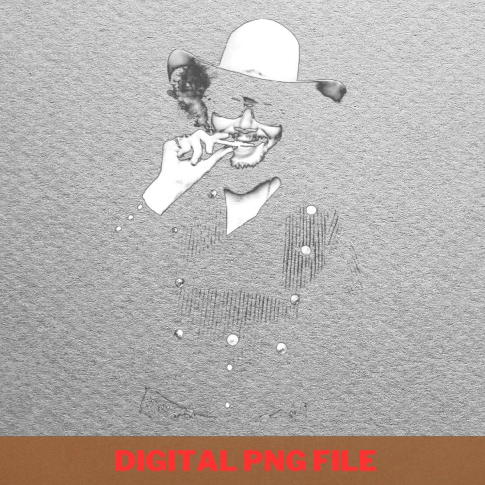 Smoking Idol Hank Country Music Art PNG, Country Music PNG, Outlaw Music Digital Png Files.jpg