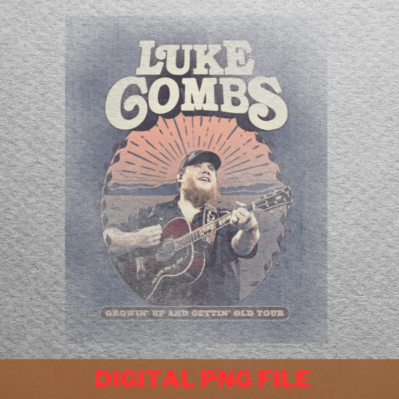 Vintage Luke Combs PNG, Country Music PNG, Outlaw Music Digital Png Files.jpg