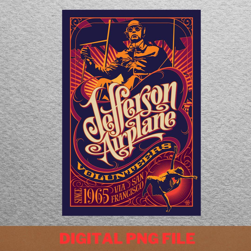 Jefferson Airplane Graceful Notes PNG, Jefferson Airplane PNG, Psychedelic Digital Png Files.jpg