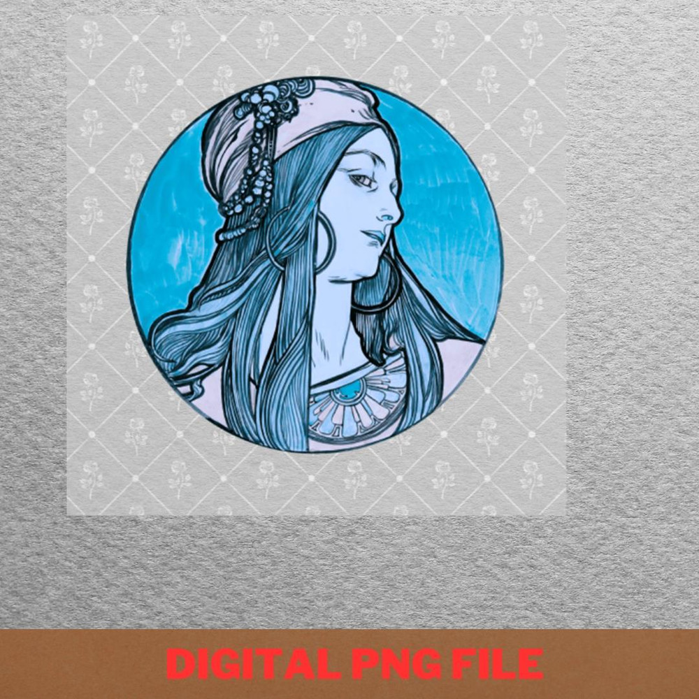 Alphonse Mucha Collection PNG, Alphonse Mucha PNG, Art Nouveau Digital Png Files.jpg
