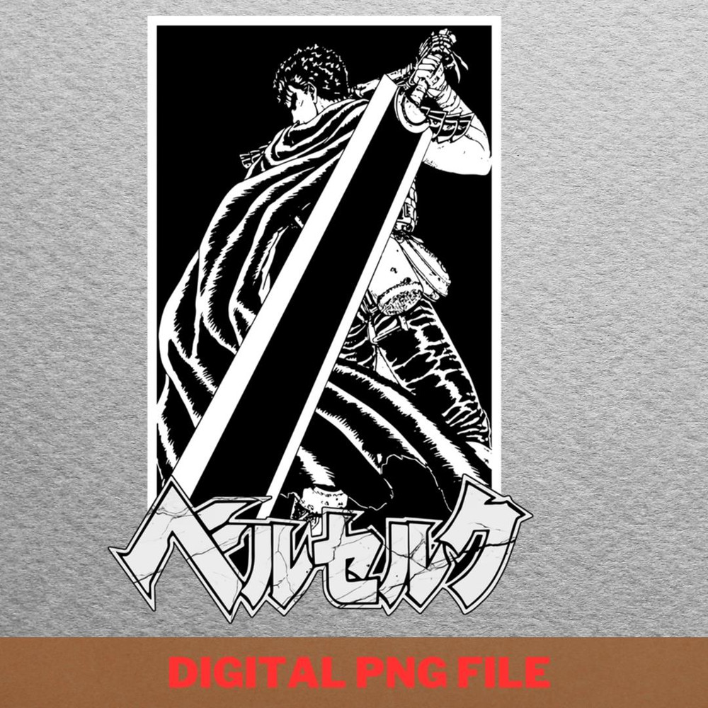 Berserk Dragon Slayer PNG, Berserk PNG, Black Swordsman Digital Png Files.jpg