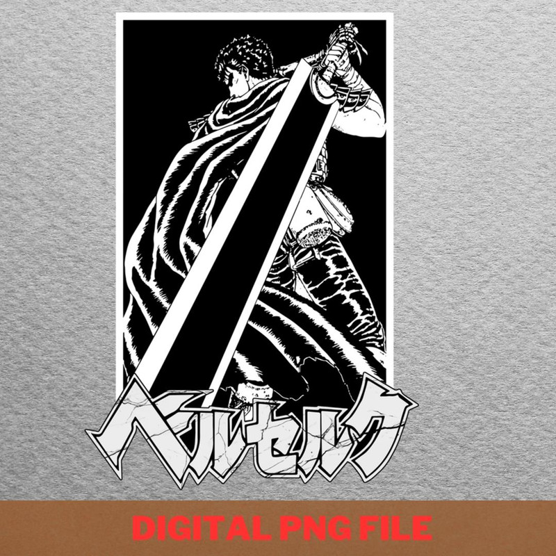 Berserk Dragon Slayer PNG, Berserk PNG, Black Swordsman Digital Png Files.jpg