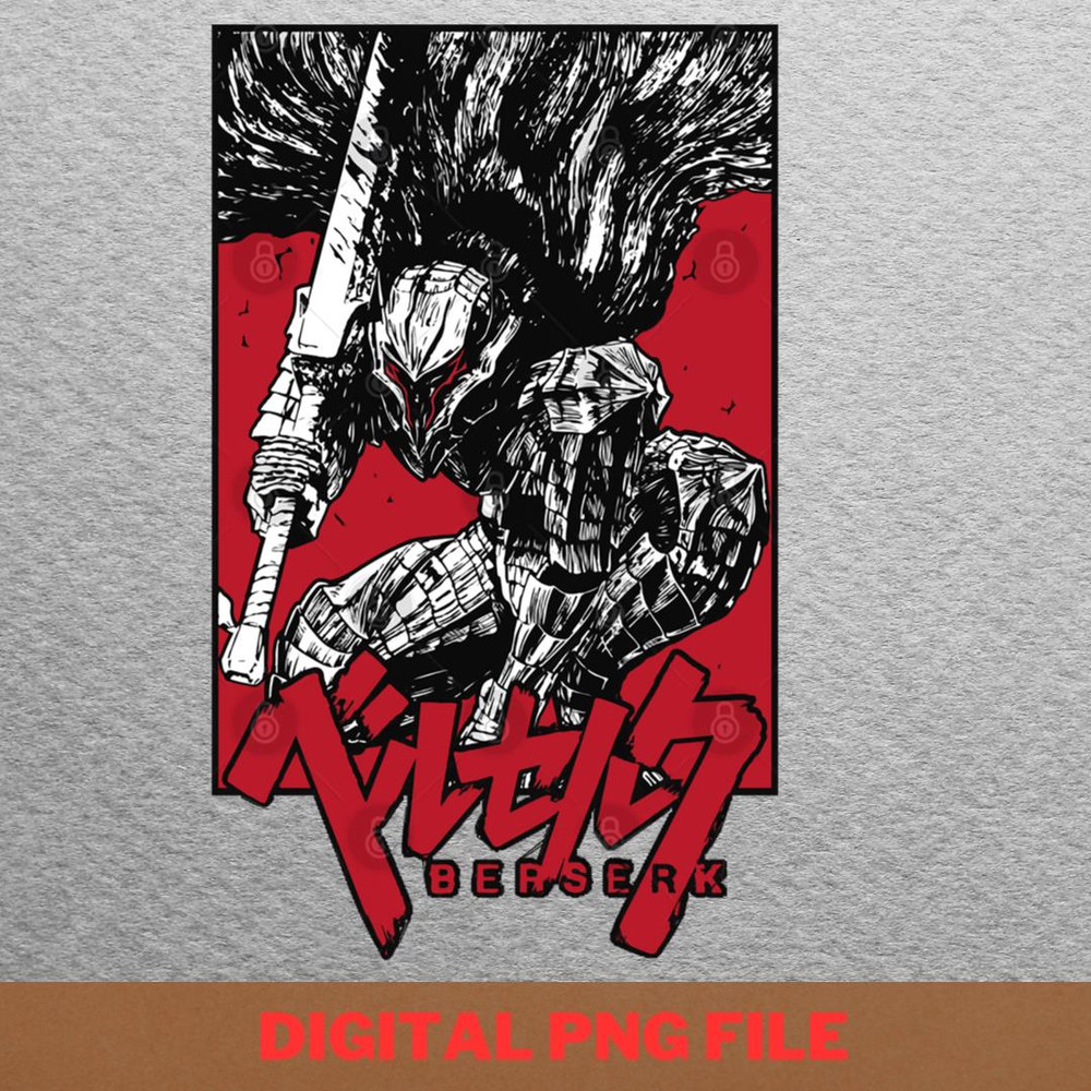 Berserk Hellscape Warrior PNG, Berserk PNG, Black Swordsman Digital Png Files.jpg