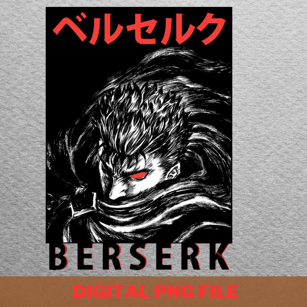 Berserk Merciless Chase PNG, Berserk PNG, Black Swordsman Digital Png Files.jpg