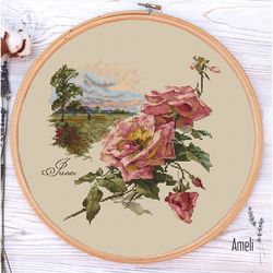 cross stitch pattern pdf june rose design for embroidery