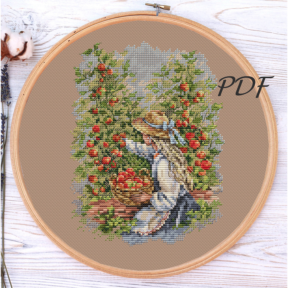 Cross Stitch Pattern Pdf Blonde Gardener Blonde Design For Embroidery 1