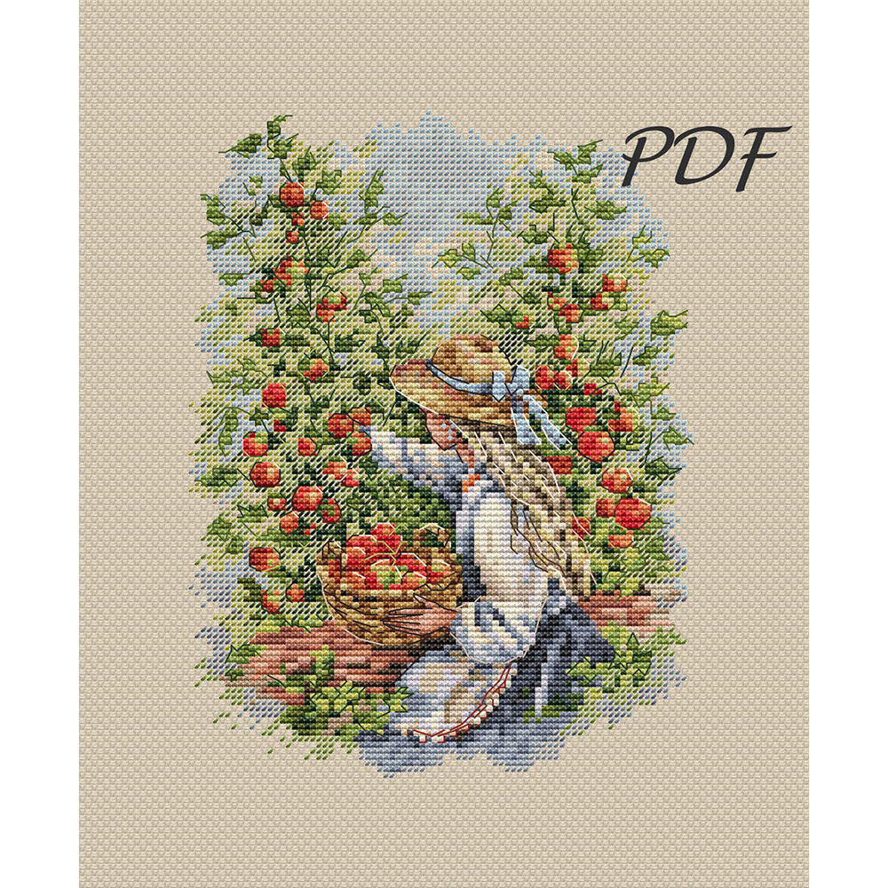 Cross Stitch Pattern Pdf Blonde Gardener Blonde Design For Embroidery 3