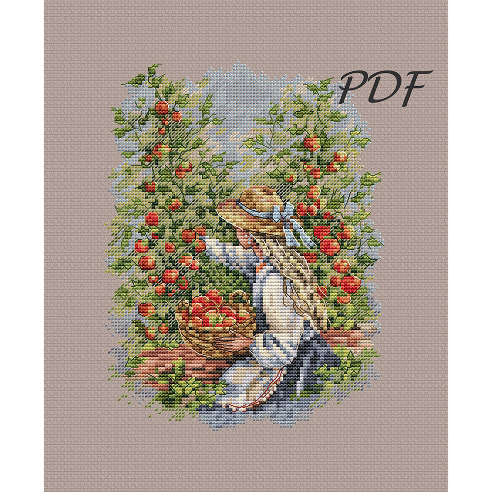 Cross Stitch Pattern Pdf Blonde Gardener Blonde Design For Embroidery 4