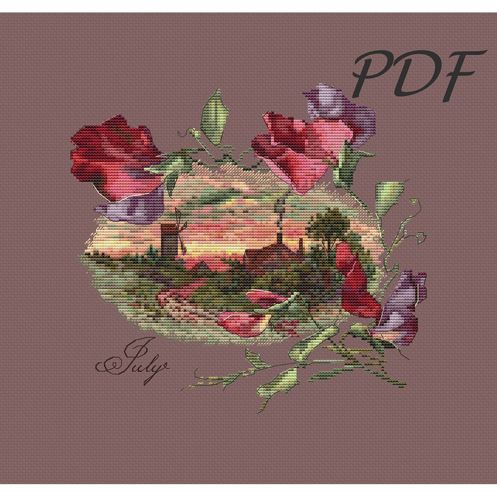 Cross Stitch Pattern Pdf July Design For Embroidery 4