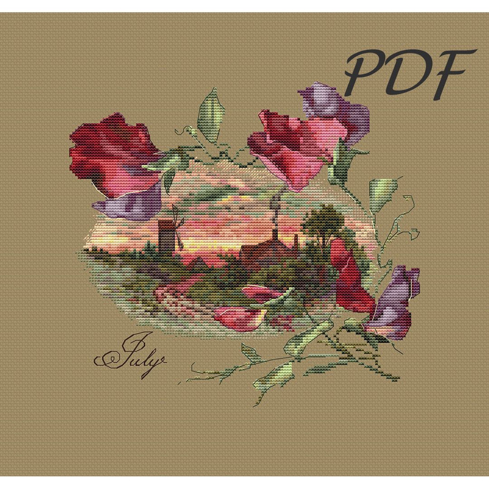 Cross Stitch Pattern Pdf July Design For Embroidery 5