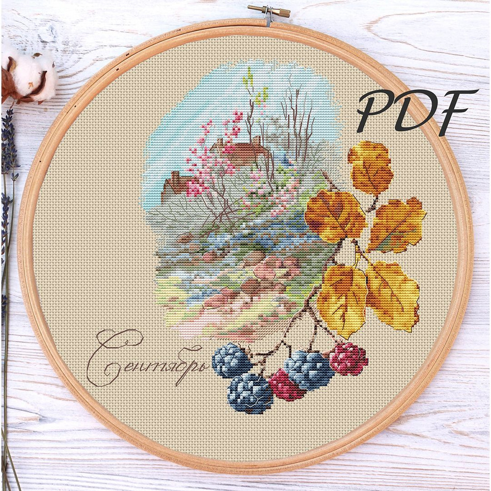 Cross Stitch September Cross Stitch Patterns Design For Embroidery Pdf 0