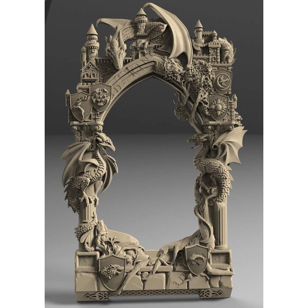 3D STL Model Original Frame Castle & Dragons for CNC Router | Inspire ...