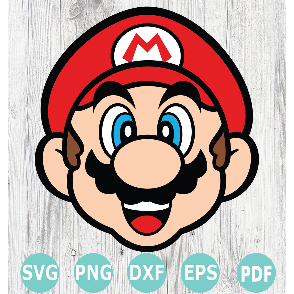Mario Face Svg Png Pdf Eps Dxf Bundle Cricut Cut Files Silhouette And Sublimation Mario Svg 0