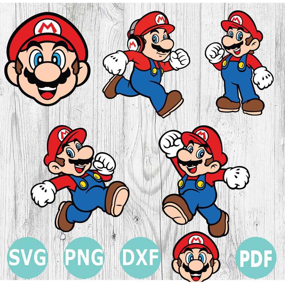 Mario Luigi Bundle Svg Png Pdf Eps Dxf Bundle Cricut Cut Files Silhouette And Sublimation Mario L 0