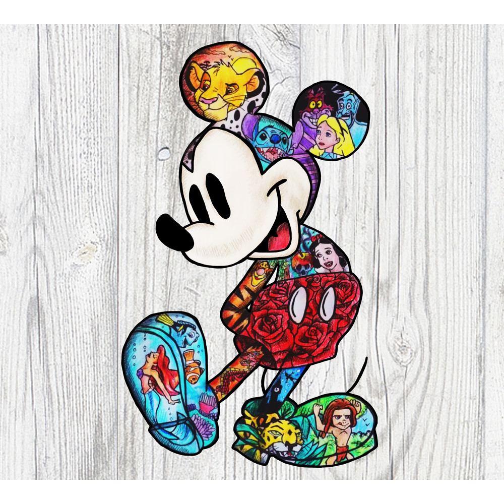 Mickey  Minnie Splash Of Color PNG Cartoon Characters PNG Waterslide Sublimation Mickey Printable D 2