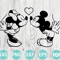 Mickey Minnie Kissing SVG Love Svg Mouse Couple SVG Valentines Day SVG 0