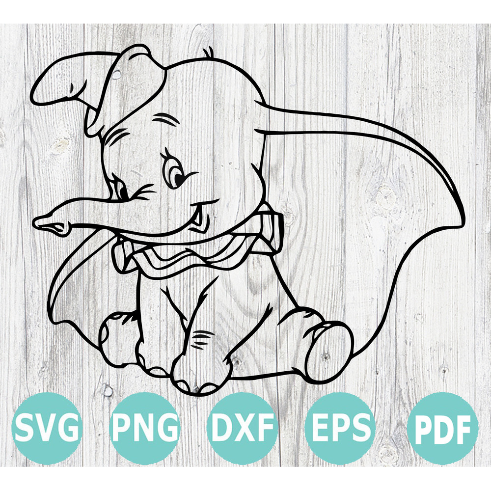 Dumbo SVG PNG DXF EPS DXF Dumbo Clipart Dumbo Files For Cricut Dumbo Cut Files For Silhouette Dumbo 0