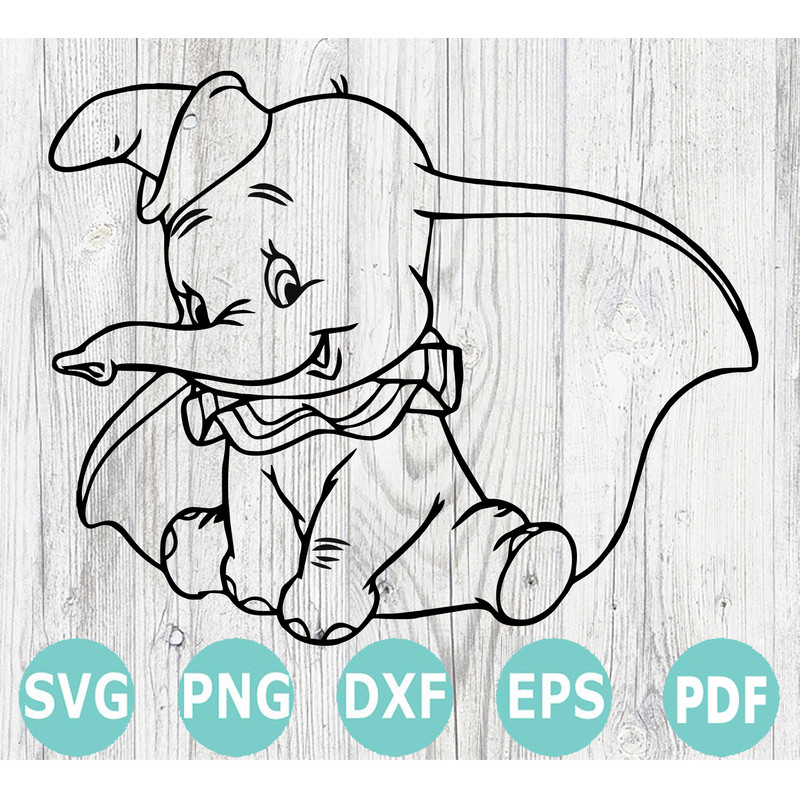 Dumbo SVG PNG DXF EPS DXF Dumbo Clipart Dumbo Files For Cricut Dumbo Cut Files For Silhouette Dumbo 0