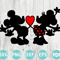 Mickey Minnie Kissing SVG Love Heart Svg Mouse Couple SVG Valentines Day SVG 0