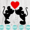 Mickey Minnie Kissing SVG Love Heart 2 Svg Mouse Couple SVG Valentines Day SVG 0
