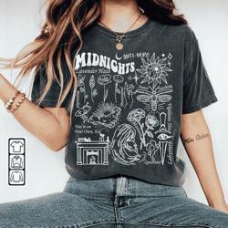 taylor swift doodle art shirt png, vintage merch taylor midnight album lyrics png