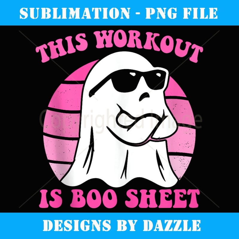 This Workout Is Boo Sheet Halloween Gym Ghost Groovy Pink - High-Resolution PNG Sublimation File