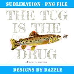 the tug brook trout olive fly fishing gear by black fly - special edition sublimation png file