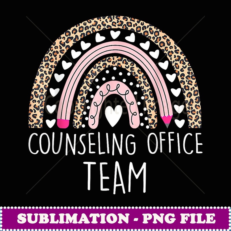 Back To School Counseling Office Team Rainbow Leopard - High-Resolution PNG Sublimation File
