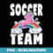 Soccer Team Rainbow Unicorn Games Sports Stars - Retro PNG Sublimation Digital Download