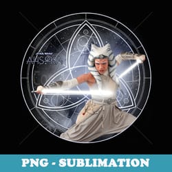 star wars ahsoka part 5 white costume lightsabers & star-map - decorative sublimation png file