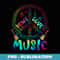 PEACE SIGN LOVE MUSIC T 60s 70s Tie Die Hippie Costume - Instant PNG Sublimation Download