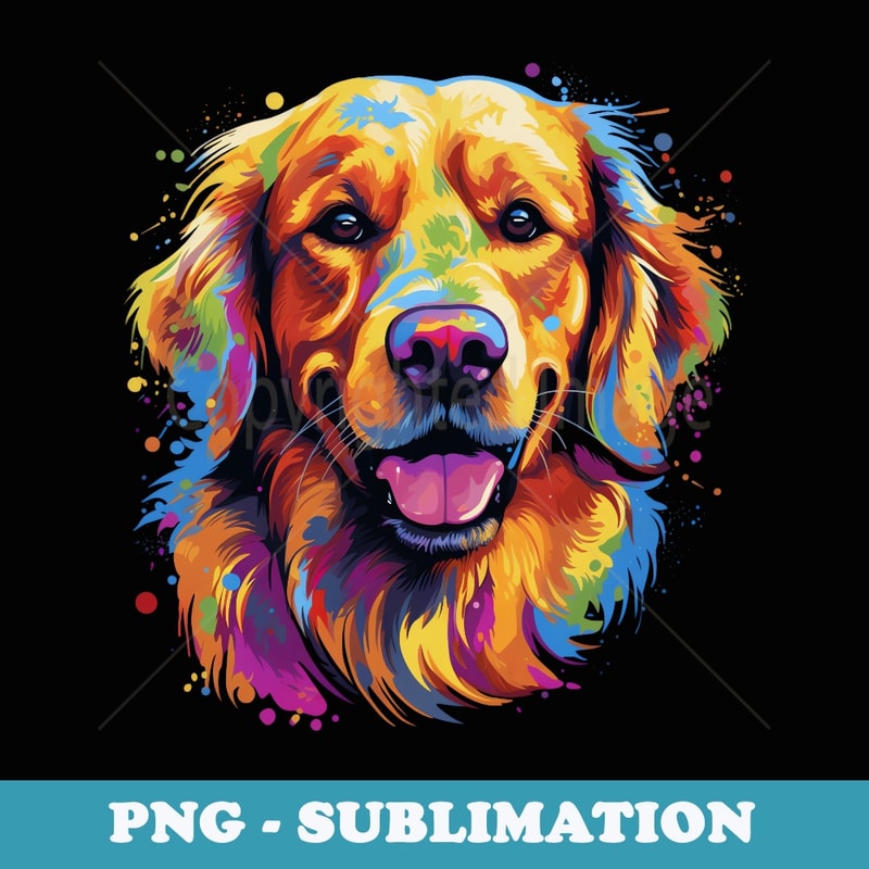 Golden Retriever Dog Watercolor Funny Face - Creative Sublimation PNG Download