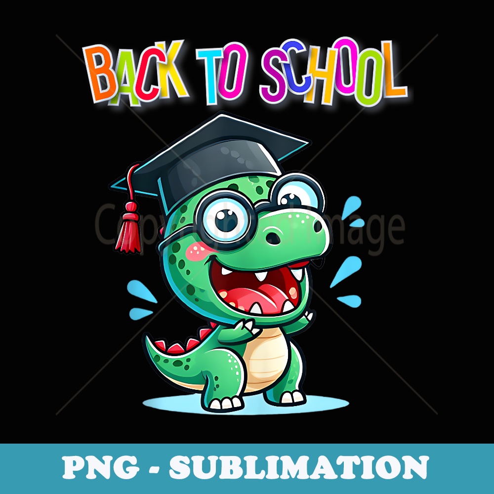 Dinosaur Wearing a Graduation Cap Funny Dino Outfit - PNG Transparent Sublimation File