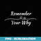 Remember Your Why Motivational Quote - Sublimation PNG File