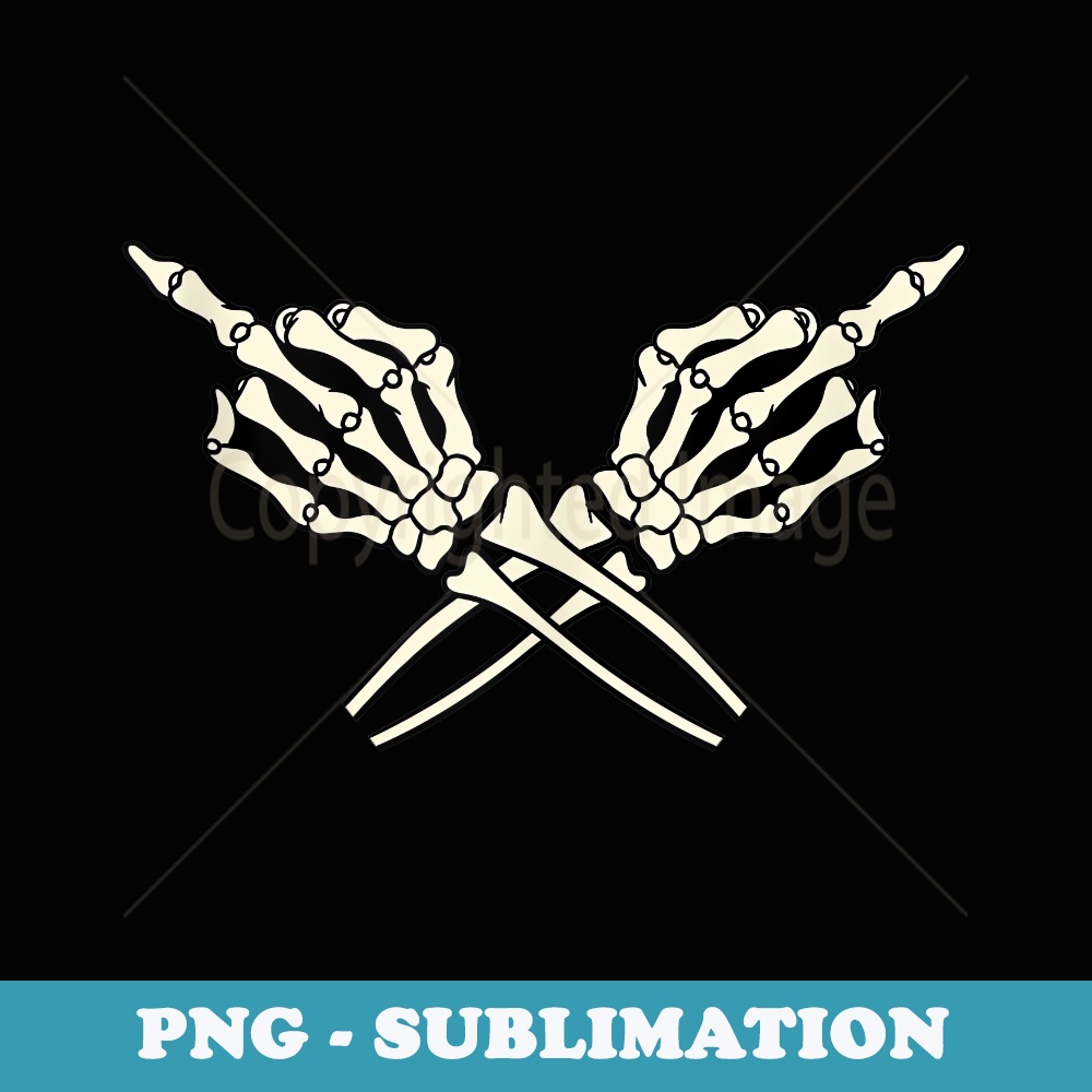 Lazybones Halloween Skull Skeleton Hand Middle Finger - PNG Transparent Sublimation Design